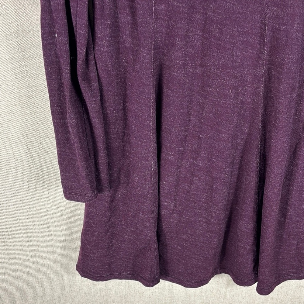 Max Studio > Purple Long Sleeve Scoop Neck Trapeze Sweater Dress Small - Picture 4 of 8